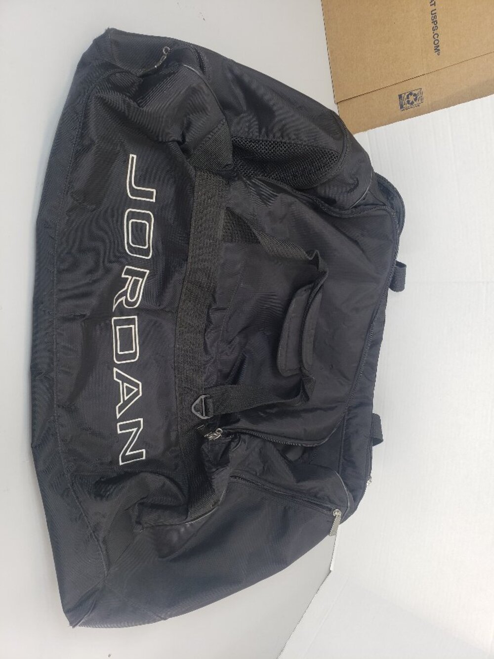 VNT Y2K Air Jordan Duffle Gym Bag Black Nylon Embroidered Clean Approx. 25x14x14